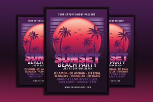 Sunset Beach Party Flyer: A Modern Design Asset for Print and Branding